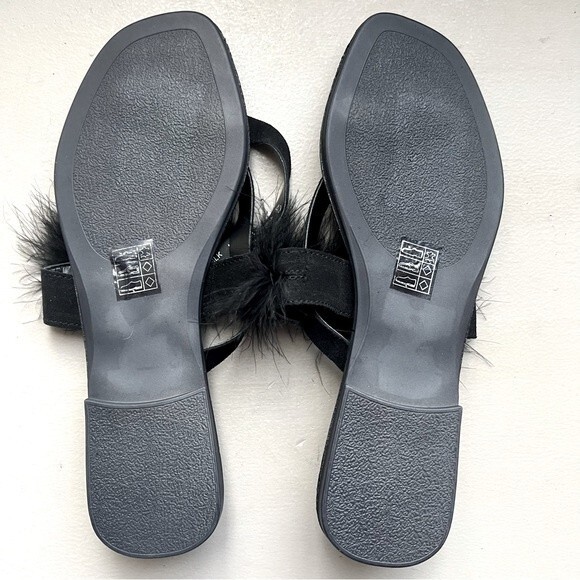 TOPSHOP Black Flip Flop Thong Sandal Slipper Feathers Women EU 40 US 8.5 NWOT - Picture 11 of 11